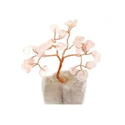 Copacel cu cuart roz pe suport de piatra, Remediu Feng Shui pentru dragoste si casatorie
