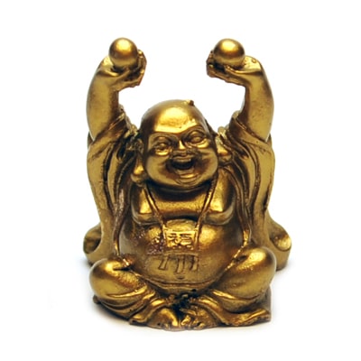 Buddha Cel Vesel Auriu Cu Perle
