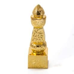 Pagoda celor cinci elemente din metal aurit incrustata cu pomul vietii, remediu Feng Shui pentru sanatate si familie