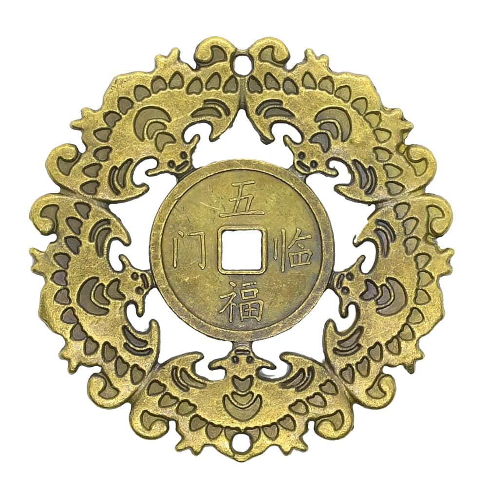 Amuleta Cu 5 Lilieci Si Moneda Pentru Noroc