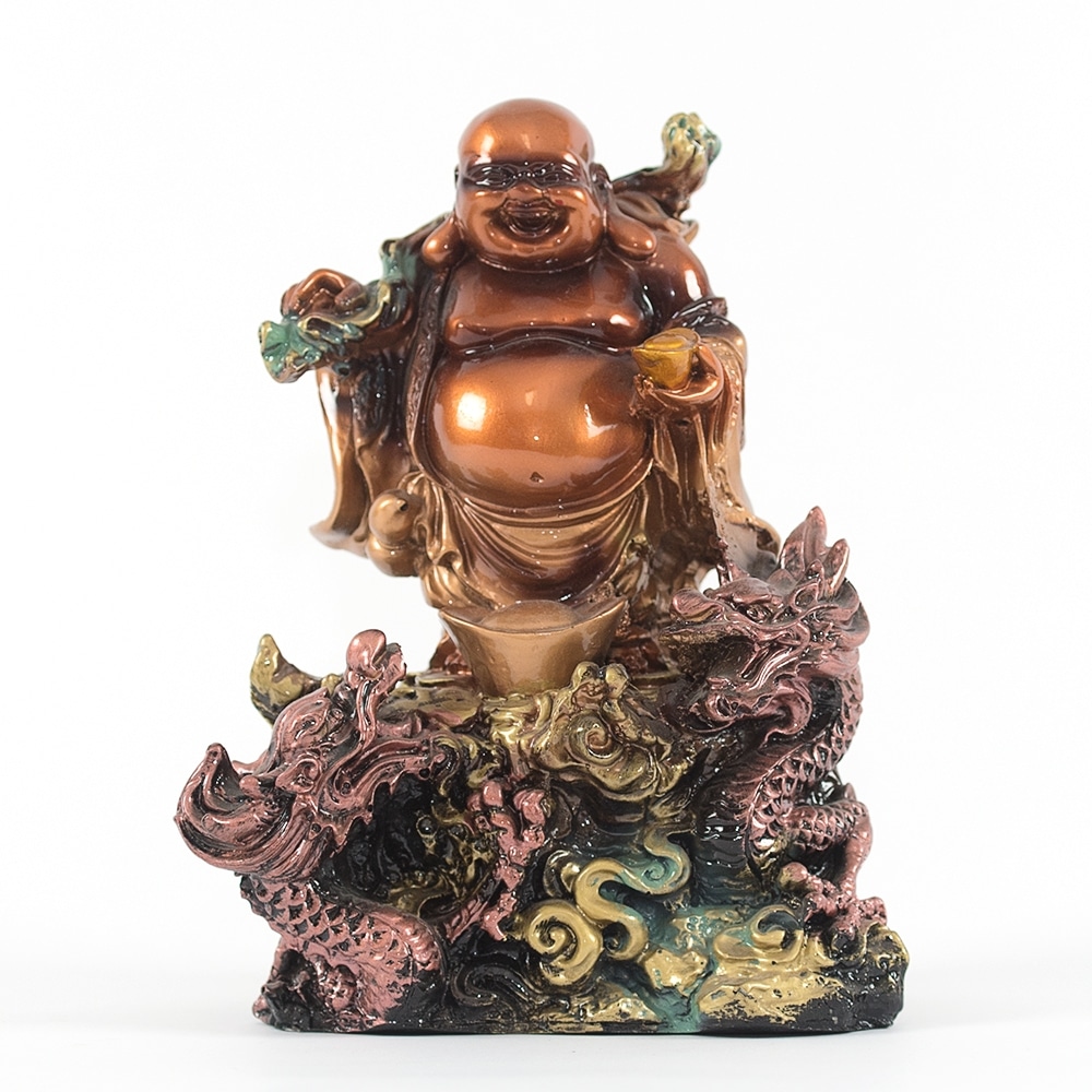 Buddha Colorat Pe Dragoni- Cu Ru Yi, Pepita Si Monede