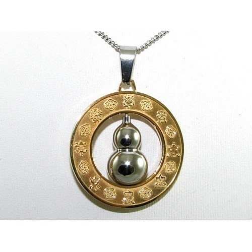 Pandantiv Amuleta -medalion Cu Wu Lou , Cele 12 Zodii Si Cele 8 Simboluri