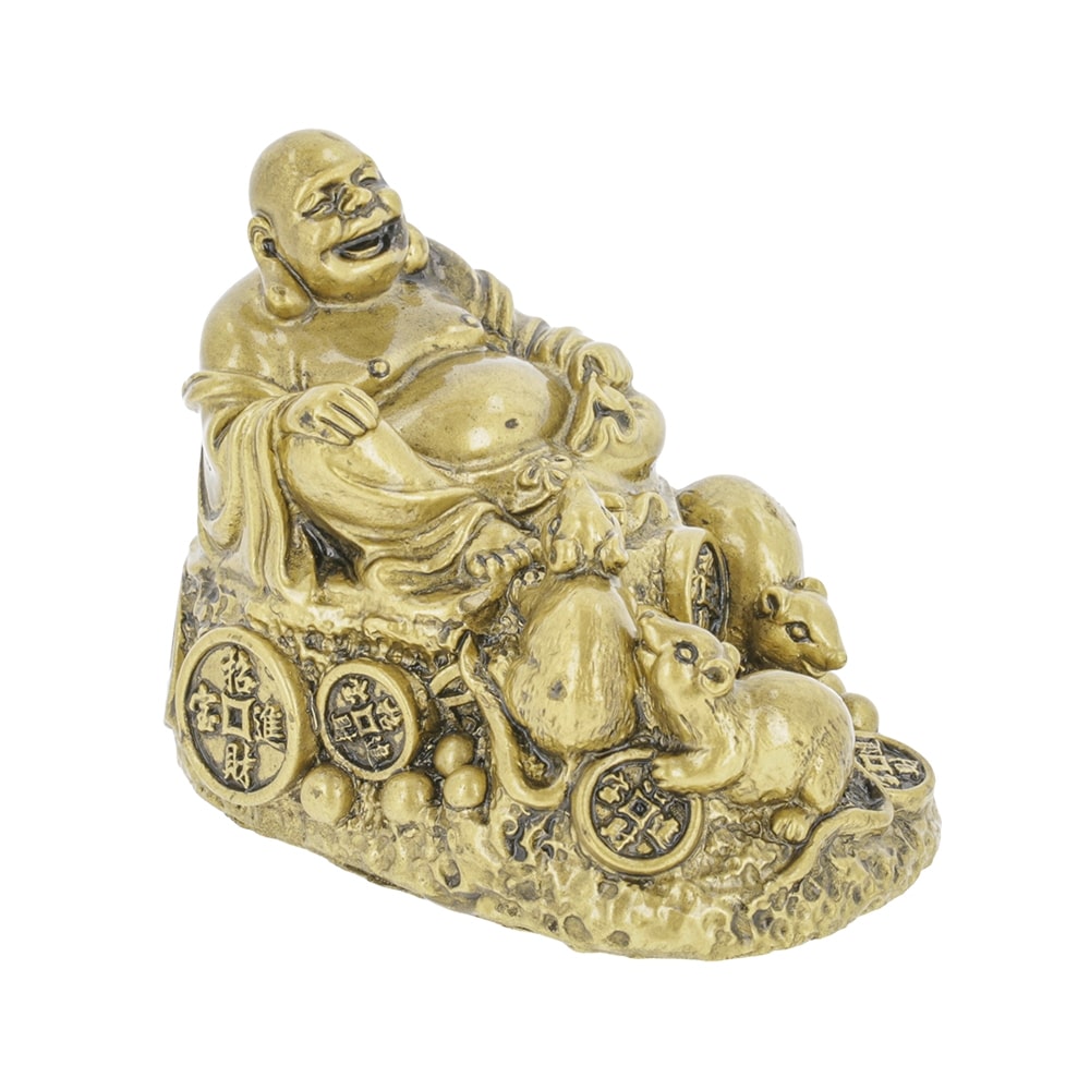 Buddha Razand Cu Sobolani Pe Monede Si Pepite