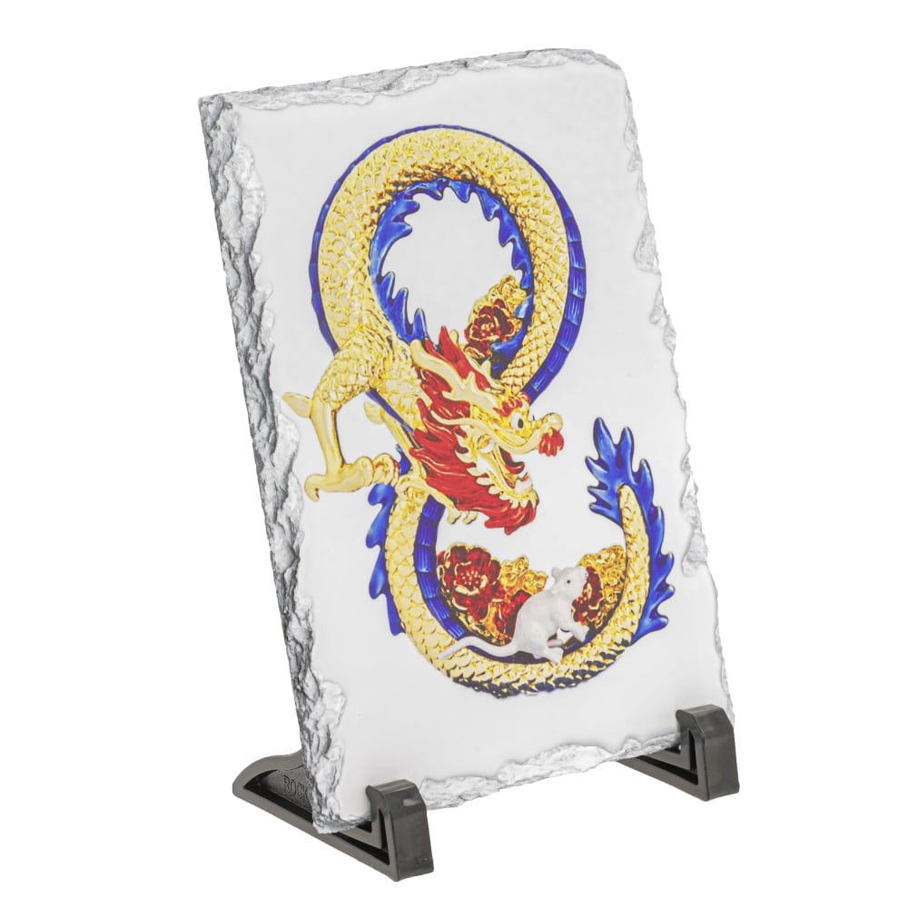 Placheta ( placa ) cu dragon si sobolan – mangusta in forma de cifra 8 (opt)