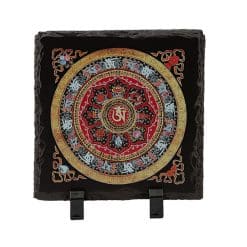 Placheta ( placa ) cu cele 8 simboluri tibetane si mantra de protectie
