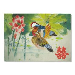 Tablou Feng Shui cu rate mandarin si simbolul dubei fericiri