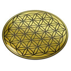 8123 Abtibild stiker 3D cu Floarea Vietii, Simbolul vietii auriu metalic telefon