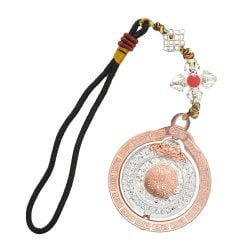 Amuleta cu cele 8 simboluri tibetane, dubla dorje si nodul mistic ROZ (1)