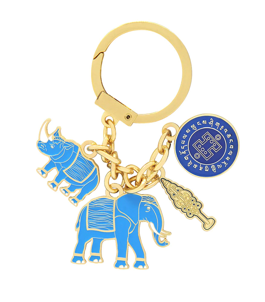 Amuleta impotriva furturilor cu elefant si rinocer si toiagul lui ksitigarbha 2024