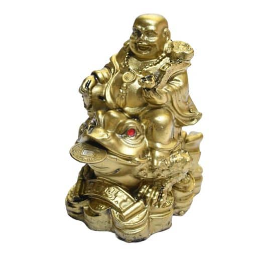 Buddha auriu pe broasca norocoasa