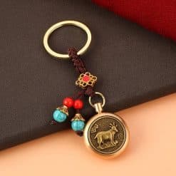 Amuleta cu zodia oaiecapra cu moneda chinezeasca