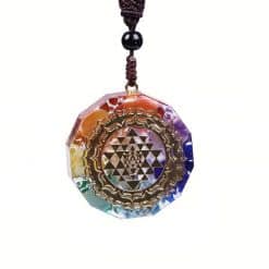 Amuleta - medalion orgonic cu 7 chakre si pietre semipretioase